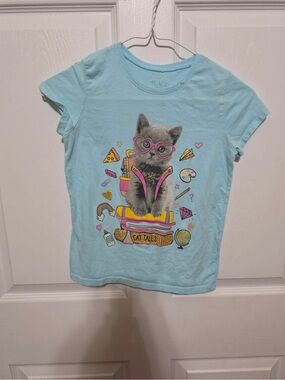 Place Light Blue Crewneck Girls' Tee Cat Kitten Back to School